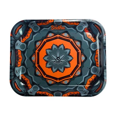 Bandeja Sadhu Grande Mandala Cinza e Laranja 35617.jpg